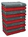 Produktbild Betz 10er Pack Gästehandtücher Set Gästetuch 100% Baumwolle Größe 30x50 cm Handtuch Premium Farbe Rot & Anthrazit Grau