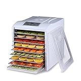 BioChef Arizona Sol Dörrautomat/Dörrgerät mit 9 Einschüben aus Edelstahl PLUS Digitaler Timer + Thermostat, 3 x Anti-Haft Folien, 2 x feinmaschige Einlegematten, 1 x Auffangblech (Weiß)