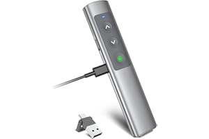 ‎UBUYUONE UBUYUONE Presenter [USB C+Rechargeable+Metal Case] Wireless Presentation Remote Presenter Presenter PowerPoint Remote Control Presenter for Windows Computer Laptop Mac