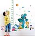 ufengke® Cartoon Animals Dinosaur Height Chart Decals(70cm-180cm), Children's Room Nursery Removable Wall Stickers Murals