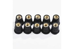 HUAMENGYUAN 10 pezzi per set bulloni per parabrezza per moto M5 / M6, viti e dadi per parabrezza in gomma nera, kit bulloni per carenatura universale per parabrezza per moto