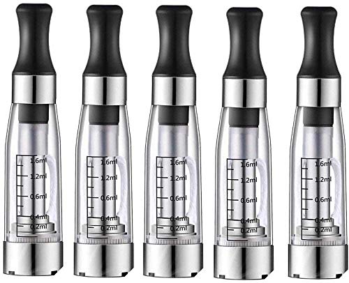 CEA Clear (transparent), atomiseur/clearomiseur à vapeur générique pour la, 1,6 ml Atomiseur compatible avec toutes les batterie EGO / MT3 /CE4 / CE5 /CE6 et tout connecteur fileté 510 standard