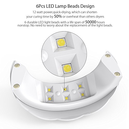 Abody 12W LED UV Lampe Drahtlos Nageltrockner Nail Dryer Fingernagel & Zehennagel Nagelhärtung Maschine Nail Art Malerei Salon Tool EU Plug - 3