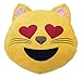 Price comparison product image 32cm Emoti Smiley Emoticon Yellow Round Cushion Pillow Stuffed Plush Soft Toy(Heart Eye Cat)