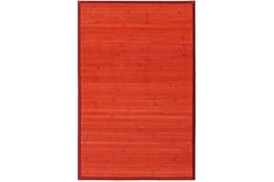 LOLAhome Alfombra de bambú, Antideslizante, Antimanchas, Resistente a la Humedad, para Salón, Dormitorio, Cocina, Baño, Pasillo, Garaje- “Rojo” de “90x60 cm
