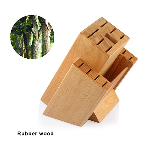 SHINY HOME® Professional Messerblock für14-tlg Messerset Block Messerhalter natur universal Holzblock Messerständer - 4