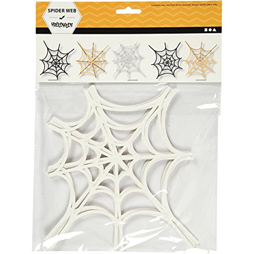 Spinnen-Deko, Netze, 16 Stk, weiß, zum Bemalen, zu Halloween, Gruselpartys - 2