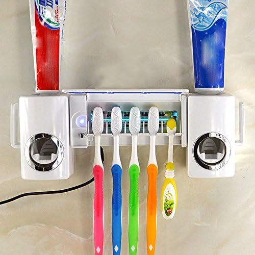 Toothbrush sterilizer UV sterilizer automatic squeeze toothpaste three mouth home mouthwash cup toothbrush holder set
