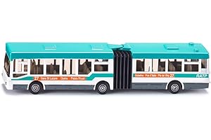 siku 1617001 - Autobus Articulé À Soufflet, Métal/Plastique, Blanc/Turquoise, Pneus En Caoutchouc, Véhicule Jouet Pour Enfants