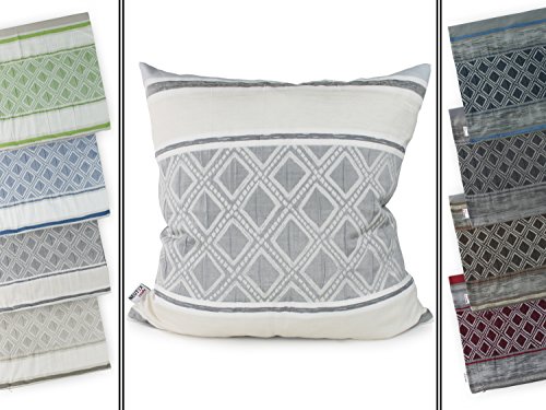 Kissenhülle Mauro - Markenqualität von Trend-Collection - Wohndekoration im Ethno-Design erhältlich in 8 modernen Farbkombinationen – 46 x 46 cm, grau-natur