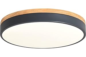 ‎VIKAEY Vikaey Led Deckenlampe Holz 36W,Modern Rund Deckenleuchte,Dimmbar Led Deckenlampen 3000k-6500k Lampe Für Wohnzimmer Schlafzimmer Badezimmer Balkon Flur Keller Ø40cm