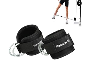 HemeraPhit 1 Paire de Sangles de Cheville à Deux Anneaux en D réglables pour Attacher à des Machines