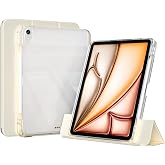UnDePlus iPad Air 13in&ccedil; M4/M3/M2 ile uyumlu Kılıf Kalem B&ouml;lmeli Akrilik Şeffaf Ayrılabilir Case 2026-2024 Gold