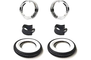 STREETPARTS24 Weißwand Reifen Felgen Komplett Radsatz Chrom 3.00-10 passend für Vespa PK 50 XL2, V50 Special, Primavera 125 ET3, PX 80 125 – Inkl. Felgen & Schläuche