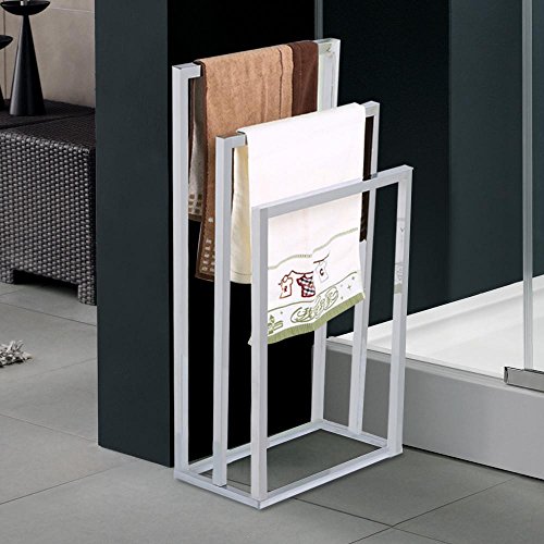 Yahee Handtuchständer Standhandtuchhalter mit 3 Stangen glänzend Edelstahl