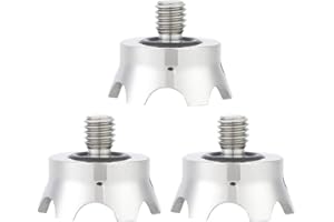 MSTJRY 3 Pcs Trépied en Acier Inoxydable avec Interface 3/8 Pouces Caméra Antidérapante Trépied Monopodes Spike Pied Griffes Adaptateur De Montage pour Gitzo