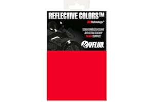 VFLUO 3M Reflective Colors™, Feuille rétro réfléchissant à découper pour Casque Moto, Scooter, vélo, Multi-Usage 3M Technology™, 10 x 15 cm, Rouge