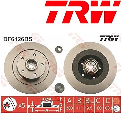 TRW DF6126BS Disque de Frein avec Roulements