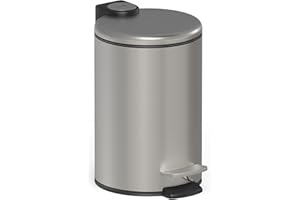 stardis 3 Liter Treteimer Edelstahl matt Anti-Fingerabdruck, Absenkautomatik Klappdeckel leise schließend Softclose mit Inneneimer Kosmetikeimer Mülleimer Abfalleimer Badezimmer Pedaleimer