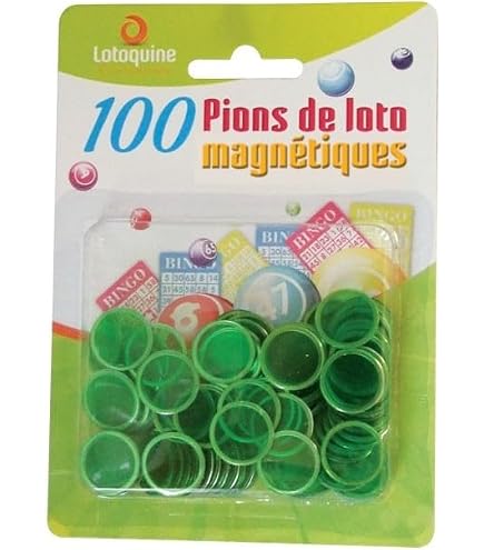 12 bâtons magnétiques pour bingo et loto avec 100 pions pour chaque