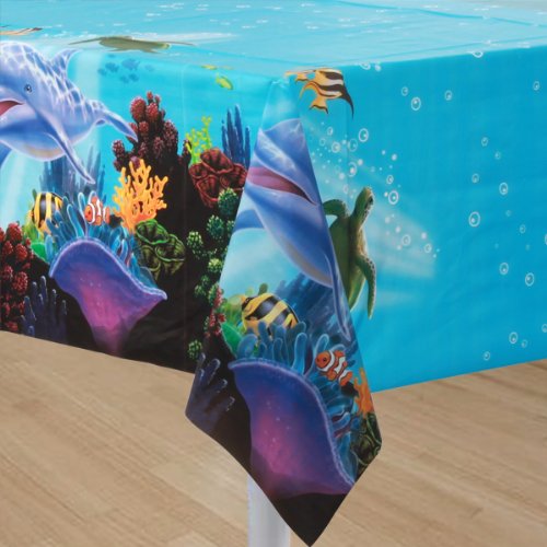 1 Tischdecke * OCEAN PARTY * für Kindergeburtstag und Mottoparty // Kinder Geburtstag Party Plastic Table Cover Ozean Meer Korallenriff Clownfisch Schildkröte Delfin