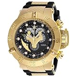 Invicta Subaqua Herren-Armbanduhr Armband Silikon Gold Schweizer Quarz 27314