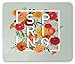 Produktbild Flower Mouse Pad, Magazine Cover Like Design with Frame Spring Letters Floral Daisies Art Print, Standard Size Rectangle Non-Slip Rubber Mousepad, Almond Green