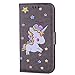Produktbild Samsung Galaxy A5 2016 Hülle, Chreey (Unicorn) Niedlich [Regenbogen Einhorn] Glitzer Handyhülle Premium PU Leder Tasche Flip Wallet Cover mit Standfunktion Kartenfach Schutzhülle [Grau]