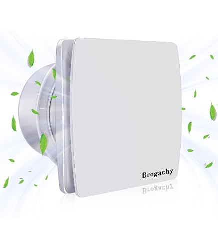 STERR Ventilatore da bagno bianco 125 mm - Ventilatore da bagno - Facciata in vetro - Aspetto moderno - BFS125-20 W