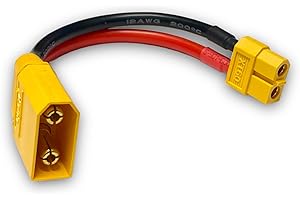 VUNIVERSUM 1 adaptateur de qualité supérieure XT90 femelle mâle vers fiche XT60 femelle 10 cm 12 AWG câble adaptateur en silicone pour batterie LiPo