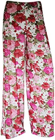 LADIES FLORAL PRINT PALAZZO TROUSERS WOMENS SUMMER WIDE LEG PANTS PLUS SIZES