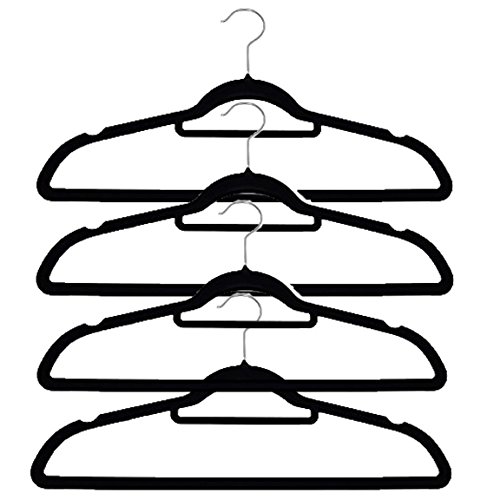 Bada Bing 40 tlg. Sparset Kleiderbügel + Kleiderhaken Aufhänger Samt Platzsparend Rutschfest Bügel Haken Platzwunder - 3