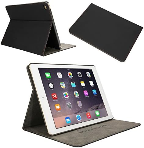 iPad Air 2 Case, YEONPHOM Ultra Slim Light Weight Book Style Folio Stand Screen Protective Smart Case Cover for Apple iPad Air 2 (iPad 6) - Black