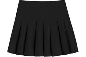 Arshiner Gonna da Bambina Gonna da Tennis Gonna a Pieghe a Vita Alta per Bambini Gonna da Golf Tinta Unita Gonna Sportiva a Pieghe con Tasche Pantaloni Interni Casual 6-13 Anni