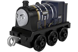 Thomas & Friends Trenino Locomotiva Sonny a Spinta in Metallo con Carrozza da Agganciare, Trenino Giocattolo 3+ Anni, GHK65