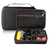 GENORTH® EVA Bolso Protátil Estuche para Cámara GoPro Hero 5/ 4 Sesión/4/3 + 3/2/1 y accesorios, Ideal para viajes - Resistente al agua - Prueba de choques EVA Espuma, Bolsillo de Malla doble Almacenamiento de Bolsillo negro (Grandes)