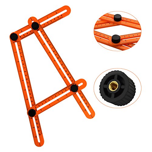 aboat angle-izer Vorlage Werkzeug, Mehrwinkel Lineal Vorlage Maßnahmen alle Winkel und Formen für Heimwerker, Builders, Handwerker, orange - 2