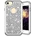 Produktbild MeganStore Schutzhülle für iPhone 8, iPhone 7 Hülle, iPhone 6s 2-in-1 TPU & PC Cover Design Glitter Bling Glänzend Rückseite Hülle für Apple iPhone 6/6s/7/8 Silber