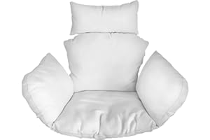 Ferocity Suspendu Hamac Chaise Coussins, Imperméable Siège de Chaise Rembourrage pour Patio Jardin, Balançoire Panier Suspendu Coussin de Siege, Blanc [114]