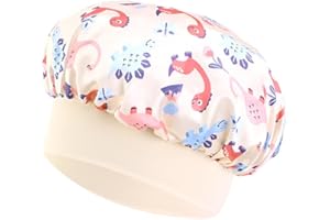 COYUN Berretto da Notte con Elastico in Seta Cuffia per Capelli Cappuccio per Bambine, con Fascia Elastica, per Capelli Ricci,Bambino Cuffia Seta Capelli Notte per 2 ai 8 Anni Bambino