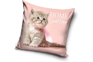 CARBOTEX Housse de coussin motif chat bébé 40 x 40 cm (PNL214092)