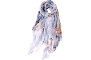 STORY OF SHANGHAI Bufanda Mujer Bufanda de 100% Seda Elegante Pañuelo Suave Chal Estola Ultraligero Transpirable para Cuatro Estaciones