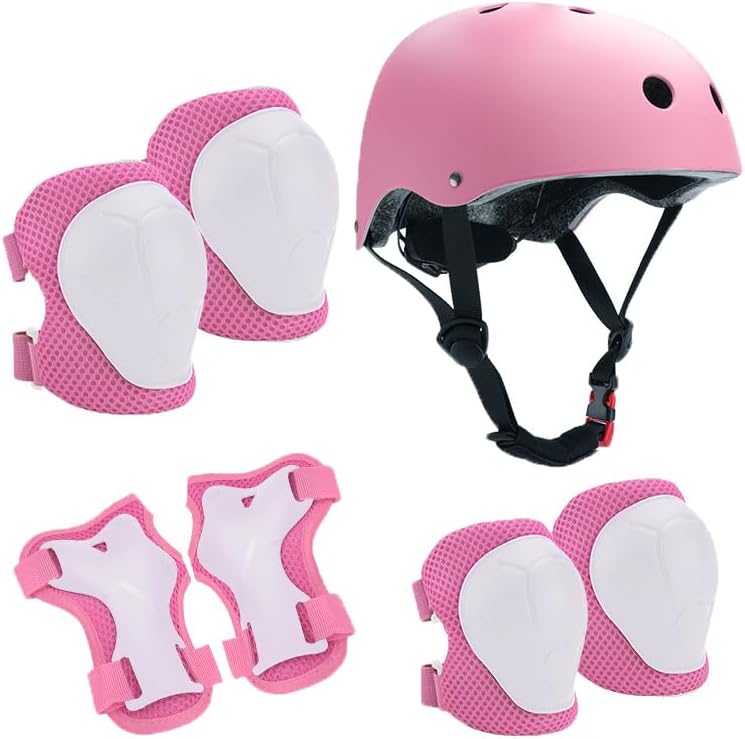 Neuytiky Juego de rodilleras para niños con casco, juego de protectores para niños de 3 a 10 años, rodilleras y coderas para niños, equipo de protección en línea para monopatín y bicicleta