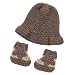 Imported Photography Prop Newborn Baby Crochet Knit Costume Cap Shoe Set Brown RS.700.00