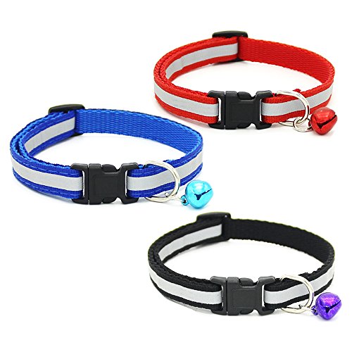 Hysagtek-3X-Adjustable-Reflective-Pet-Collar-Breakaway-Buckle-with-Bell-for-Cat-Dog-Ramdon-3-Colors