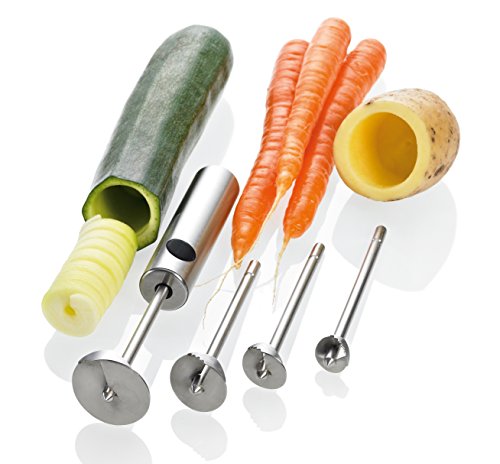Lurch 220295 Gemüsetwister Veggie Drill, Griff mit vier Bohraufsätzen in verschiedenen Größen, edelstahl - 2