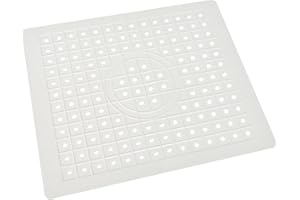 DabbOo Tappetino Protettivo per Lavello da Cucina Tappetino Scolapiatti Quadrato Tampone di Drenaggio Antiscivolo Tagliabile Bagno per Lavello Antiscivolo e Non Aderente per Bagno, Cucina(Bianco)