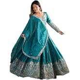 TILKI FASHION Woman's semistiched lengha choli with beautiful design Embordery Work
