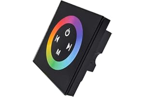 Tiardey Panel táctil montado en la pared RGB Dimmer DC12-24V Controlador a todo color para iluminación de tira LED