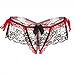 Produktbild feiXIANG frauen höschen hohe transparent Frau floral Unterwäsche Spitze öffnen T Hosen Dessous slips (Freie Größe, Rot)